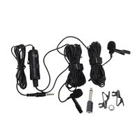 Double Lavalier Microphone On Lapel Mic with 360° Rotating Design HD Chip for Interviews Singing Cameras Smartphones
