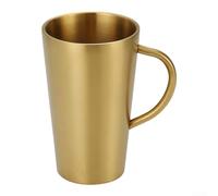 Double Layer 304 Stainless Steel Camping Cup with Handle| Insulated Coffee Beer Mug for Outdoor Hiking Travel| Rust Resistant Thermal Drinkware| Yellow(550ml)