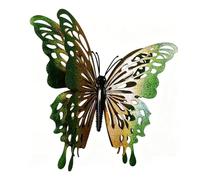 Double Layer 3d Butterfly Metal Wall Art, Matte Black Hollow Butterfly Iron Wall Decor, Minimalist Floral Silhouette Metal Wall Sculpture For Bedroom Living Room Home Wall Decoration D 10CM