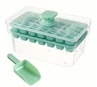 Double Layer 68 Grids Ice Cube Tray with Lid Party Bar Ice Cube Maker Mould Ice Storage Box (Green)