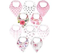 Double Layer Baby Bibs | Ideal For Drooling, Teething, Feeding Infants | Organic Cotton, Thick, Snap Closure