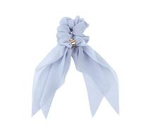 Double Layer Bow Hair Tie with Buckle Blue Cloth Ponytail Holder | Elastic Hair Band, Everyday Wear for Occasions, Suited to Colleagues and Girl Friend