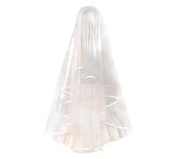 Double Layer Bridal Veil - Headpiece Veil with Comb,Bachelorette Veils, Ribbon Edge, Bride, Wedding Hair Accessories for Children Girl