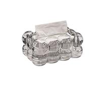 Double layer Bubble Ball Clear Acrylic Tissue Box, Flip Top Glossy Napkin Holder for Luxury Home Table Decor(Transparent color)
