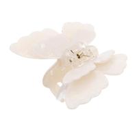 Double Layer Butterfly Hair Clip Small Size White Metal PVC