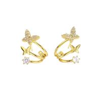 Double-layer butterfly Stud Earrings, Delicate and Petite Butterfly Earrings, Unique, Cute, and Simple Design