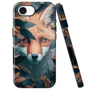 Double Layer Case for iPhone 16e 6.1", Slim Shockproof Hard Phone Protective Cover for Men & Women, Hybrid TPU+PC Anti-Scratch Protective Durable 2025 Cute Phone Case, Cute Fox