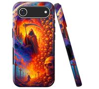 Double Layer Case for iPhone Air 6.5", Slim Shockproof Hard Phone Protective Cover for Men & Women, Hybrid TPU+PC Anti-Scratch Protective Durable Cute Phone Case, Death Skeleton Underworld