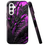 Double Layer Case for Samsung Galaxy A16 5G 6.7", Slim Shockproof Hard Phone Protective Cover for Men & Women, Hybrid TPU+PC Anti-Scratch Protective Durable Cute Phone Case, Purple Black Dragon