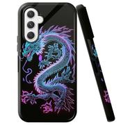 Double Layer Case for Samsung Galaxy A16 5G 6.7", Slim Shockproof Hard Phone Protective Cover for Men & Women, Hybrid TPU+PC Anti-Scratch Protective Durable Cute Phone Case, Blue Dragon