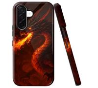 Double Layer Case for Samsung Galaxy A17 5G 6.7", Slim Shockproof Hard Phone Protective Cover for Men & Women, Hybrid TPU+PC Anti-Scratch Protective Durable Cute Phone Case, Fierce Fire Dragon