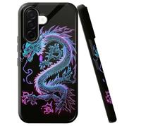 Double Layer Case for Samsung Galaxy A17 5G 6.7", Slim Shockproof Hard Phone Protective Cover for Men & Women, Hybrid TPU+PC Anti-Scratch Protective Durable Cute Phone Case, Blue Dragon