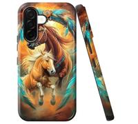 Double Layer Case for Samsung Galaxy A26 5G 6.7", Slim Shockproof Hard Phone Protective Cover for Men & Women, Hybrid TPU+PC Anti-Scratch Protective Durable Cute Phone Case, Dream Chasing Horse