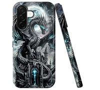 Double Layer Case for Samsung Galaxy A56 5G 6.7", Slim Shockproof Hard Phone Protective Cover for Men & Women, Hybrid TPU+PC Anti-Scratch Protective Durable Cute Phone Case, Dark Dragon