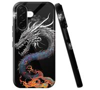 Double Layer Case for Samsung Galaxy A56 5G 6.7", Slim Shockproof Hard Phone Protective Cover for Men & Women, Hybrid TPU+PC Anti-Scratch Protective Durable Cute Phone Case, Colorful Dragon