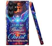 Double Layer Case for Samsung Galaxy S25 Ultra 6.9", Slim Shockproof Hard Phone Protective Cover for Men & Women, Hybrid TPU+PC Anti-Scratch Protective Durable Phone Case, Christian American Flag