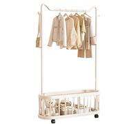 Double Layer Cat Ear Rolling Clothes Rack - Portable Freestanding Garment Hanger for Clothes & Storage Ideal for Bedrooms & Living Rooms Space-Saving Design