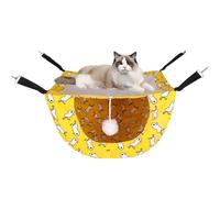 Double Layer Cat Hammock Cute Cat Hammock Cat Hammock with Carabiners, Summer Pet Furniture for Small Animals, Indoor and Outdoor, for Study, Balcony