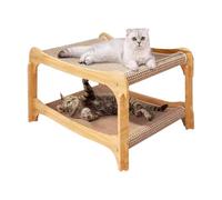 Double Layer Cat Scratcher Bed, Resting Pad and Interactive Scratching Accessory for Kittens & Cats, Multi Purpose Pet Furniture for Playing Exercising Lounging, Sharpening Claws
