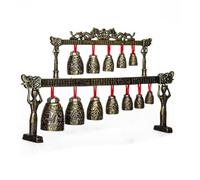Double-layer Chime Model Ornaments, Antique Chinese Alloy Serial Bells, Desktop Percussion Instrument Decompression Artifacts Gifts(Circular)