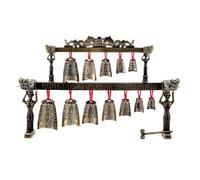 Double-layer Chime Model Ornaments, Antique Chinese Alloy Serial Bells, Desktop Percussion Instrument Decompression Artifacts Gifts(Ellipse)