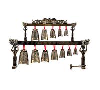 Double-layer Chime Model Ornaments, Antique Chinese Alloy Serial Bells, Desktop Percussion Instrument Decompression Artifacts Gifts (Color : Ellipse)