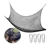 Double Layer Climbing Cargo Net Knotless Polyester Safety Net for Treehouses Stair Railings & Hammocks (Black 1x7m/3.3x23ft) Durable & Secure