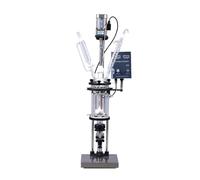 Double-layer Cylindrical 1L Glass Jacket Type Reactor Chemical Reaction Unit