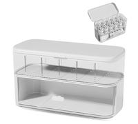 Double Layer Data Cable Storage Box with Lid, 6 Grids Plastic Cable Management Box,Data Cable Storage Box Transparent, for Cable Organiser,Office,Home,Accessories Storage (White)