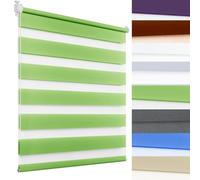 Double Layer Day and Night Roller es 110 x 120 cm Solar Protect & Privacy Venetian Bli with Easy Fix Accessories for Bedroom & Office Green Color