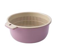 Double Layer Detachable Plastic Colander Bowl Set, 2 in 1 Fruit Vegetable Washing Drain Basket with Carry Handle, Perforated Strainer Storage Bowl, Kitchen Prep Tool for Household (Extra Large 32.7 X