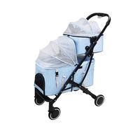 Double-Layer Dog Prams for Two Cats Or Dogs Twin Pet Stroller with Detachable Travel Cart Carrier - Perfect for Pets on The Go