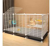 Double Layer Double Layer Rabbit Cage 109×49×68cm, Indoor-Outdoor Dwarf Rabbit Cage with Grid, Easy Assembly(109*39*58-A)