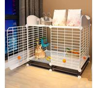 Double Layer Double Layer Rabbit Cage 109×49×68cm, Indoor-Outdoor Dwarf Rabbit Cage with Grid, Easy Assembly(75*39*68-A)