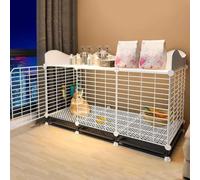 Double Layer Double Layer Rabbit Cage 109×49×68cm, Indoor-Outdoor Dwarf Rabbit Cage with Grid, Easy Assembly(109*49*68-A)