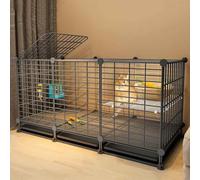 Double Layer Double Layer Rabbit Cage 109×49×68cm, Internal External Dwarf Rabbit Cage with Grid, Easy Assembly(109*39*58-B)