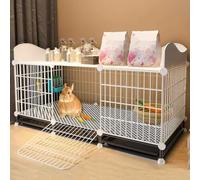 Double Layer Double Layer Rabbit Cage 109×49×68cm, Internal External Dwarf Rabbit Cage with Grid, Easy Assembly(109*49*58)