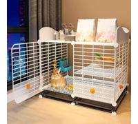 Double Layer Double Layer Rabbit Cage 109×49×68cm, Internal External Dwarf Rabbit Cage with Grid, Easy Assembly(75*39*68-B)