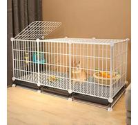 Double Layer Double Layer Rabbit Cage 109×49×68cm, Internal External Dwarf Rabbit Cage with Grid, Easy Assembly(L 3 x W 2 x H 1 cm)