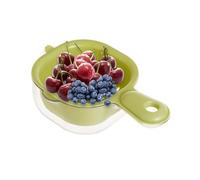 Double Layer Drain Basket, Fruit Strainer Basket, Double Layer Dish Drainer Basket for Small Kitchen, Vegetable Draining Basket with Handle, Berry Bowl, Grape