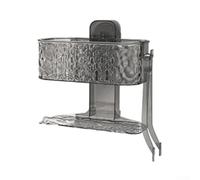 Double Layer Drain Rack, Breathable Towel Holder With Clip And Hook, Punch-Free Face Towel Storage For Home & Kitchen, Suction Cup Storage Box(Transparent gray)