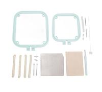 Double Layer Embroidery Hoop Tabletop Needlework Frame Holder with Needle for Craft Projects Home Use Most Scenarios ABS Stainless Steel Fabric 1 Set (Nordic Green)