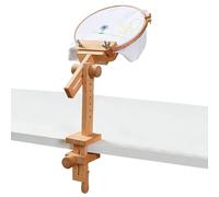 Double Layer Embroidery Stand - Hoop Frame, Craft Projects, Wooden Hoop Holder | Adjustable Holders For Needlework, Bri