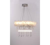 Double-Layer Feather Crystal LED Pendant Chandelier Light in White The hot sale White