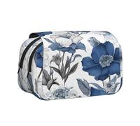 Double Layer Flip Top Pencil Case, Large Capacity 20cm Oxford Fabric School Supply Organizer for Students Teens, pen bag for Travel Sketching, Colorful Flowers Bird, Exam Essential Stationery Box