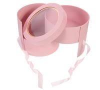Double Layer Flower Box for Gypsophila and Carnation Pink | Paper and Cloth Build, Practical Lightweight Design, Weddings and Birthday Use, Preserved Flower Wrapping
