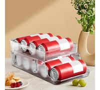 Double Layer Fridge Can Organizer, 2 Tier Rolling Can Dispenser, Fridge Beer CanOrganiser Soda CanDispenser, FridgeBeer CanSoda Pop CansStorage Pantry Organisation for Kitchen Pantry Refrigerator