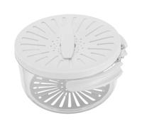 Double Layer Fruit Colander Bowl with Lid Plastic Draining Basket | Elevated Strainer Insert, Foldable Handle, Splash-proof Cover, for Washing Vegetables, Tomatoes, Picnic Preparation and Sink