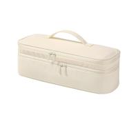 Double Layer Hair Dryer Bag Large Capacity Dust-Proof Curling Iron Storage Bag Solid Color with Handle Zipper
