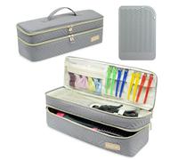 Double-layer Hair Tools Travel Bag and Heat Resistant Mat for Revlon One-Step Hair Dryer, Volumizer, Styler, Flat Irons, Straighteners, Curling Iron, and Haircare Accessories (Gray)